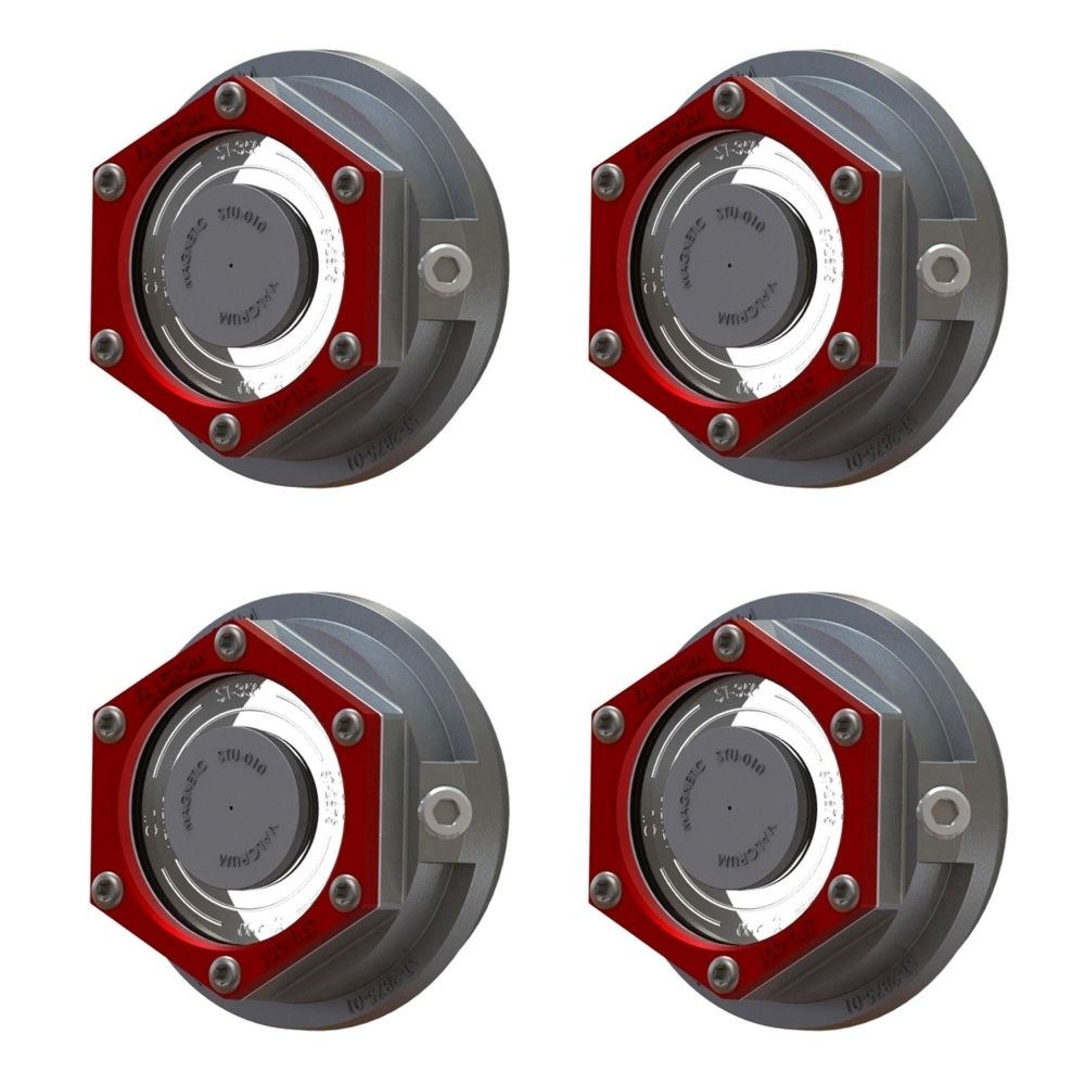 SET OF 4 - ST-2875 - 2-7/8 UNIVERSAL THREADED ALUMINUM ALLOY HUB CAP, FITS SELECT DEXTER, LIPPERT AND KODIAK 6K-8K AXLES