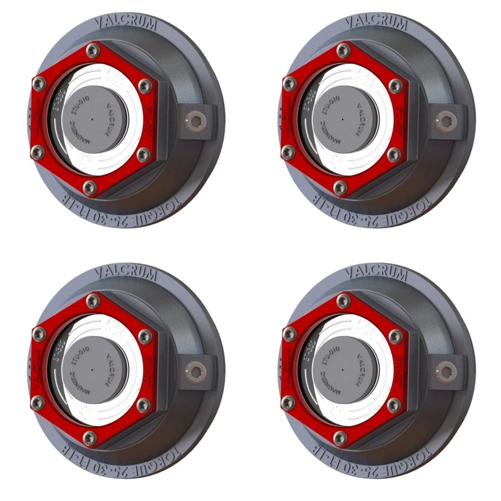 Set of 4 - ST-350 3-1/2 Valcrum Universal Threaded Aluminum Alloy Hub Caps, Fits Dexter 9K-10K GD Axles and #13G Drums