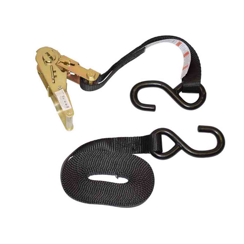 Ratchet Tie-Down - 1 In x 16 Ft - S-Hooks