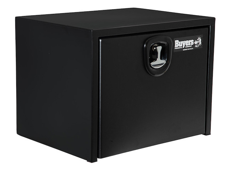 24 x 24 x 24 Inch Textured Matte Black Steel Underbody Truck Box With 3-Point Latch