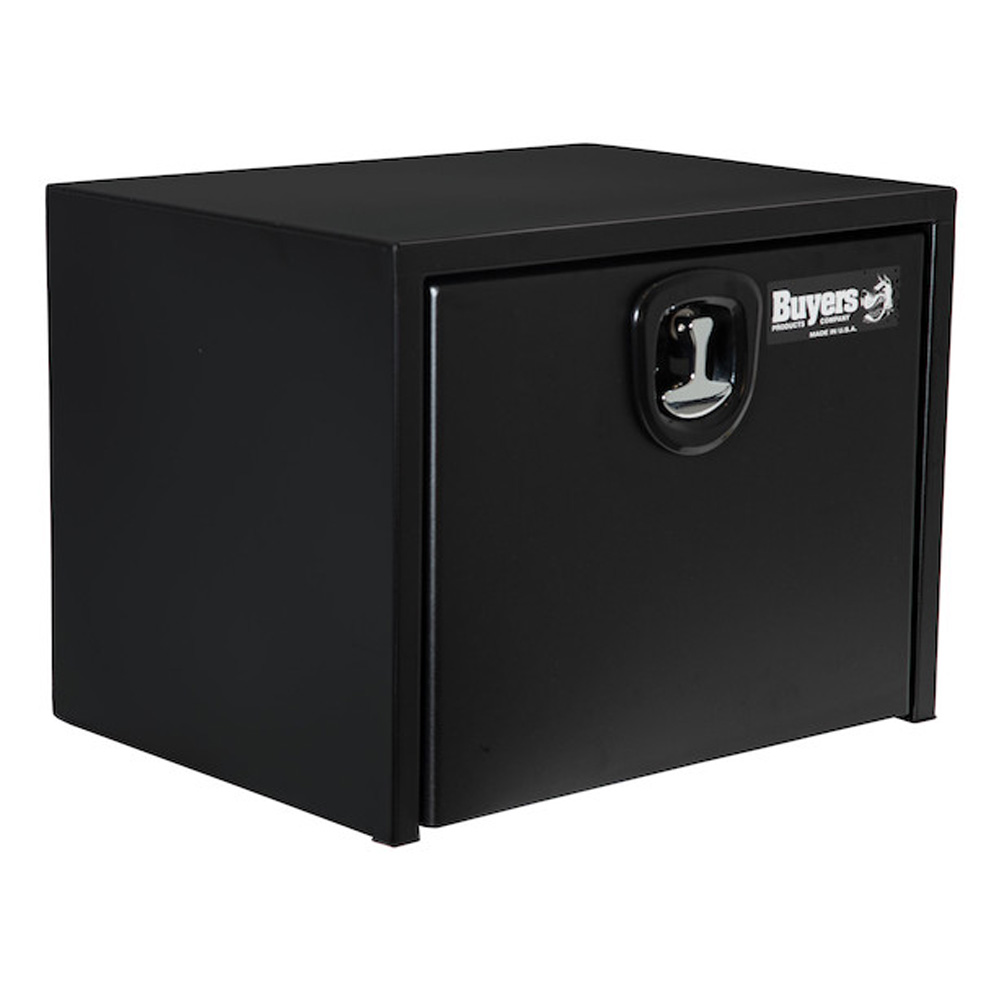 18 x 18 x 24 Inch Textured Matte Black Steel Underbody Truck Box With 3-Point Latch