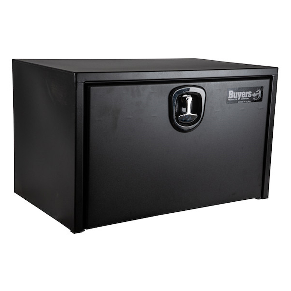 24 x 24 x 30 Inch Textured Matte Black Steel Underbody Truck Box With 3-Point Latch