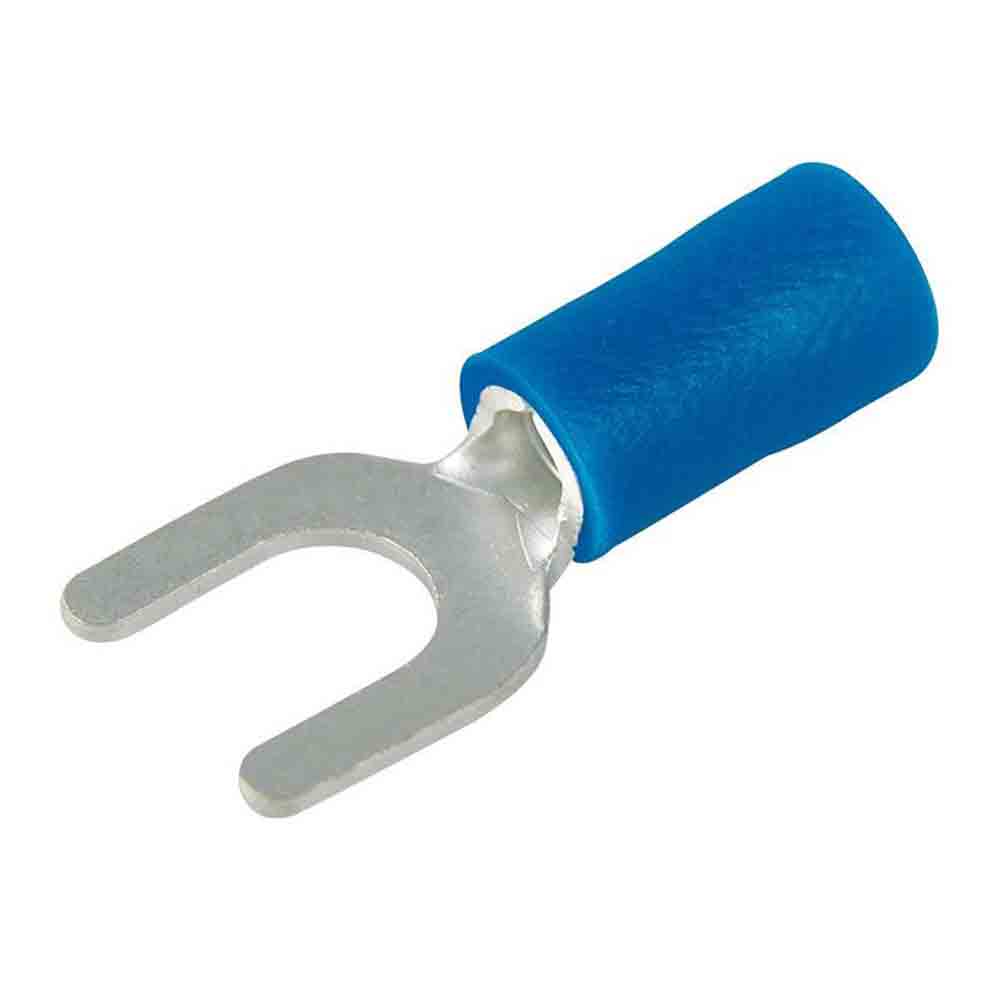 #6 Spade Terminal Connector - Blue - 25 Pack