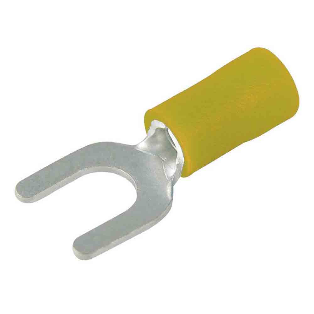 #6 Spade Terminal Connector - Yellow - 100 Pack