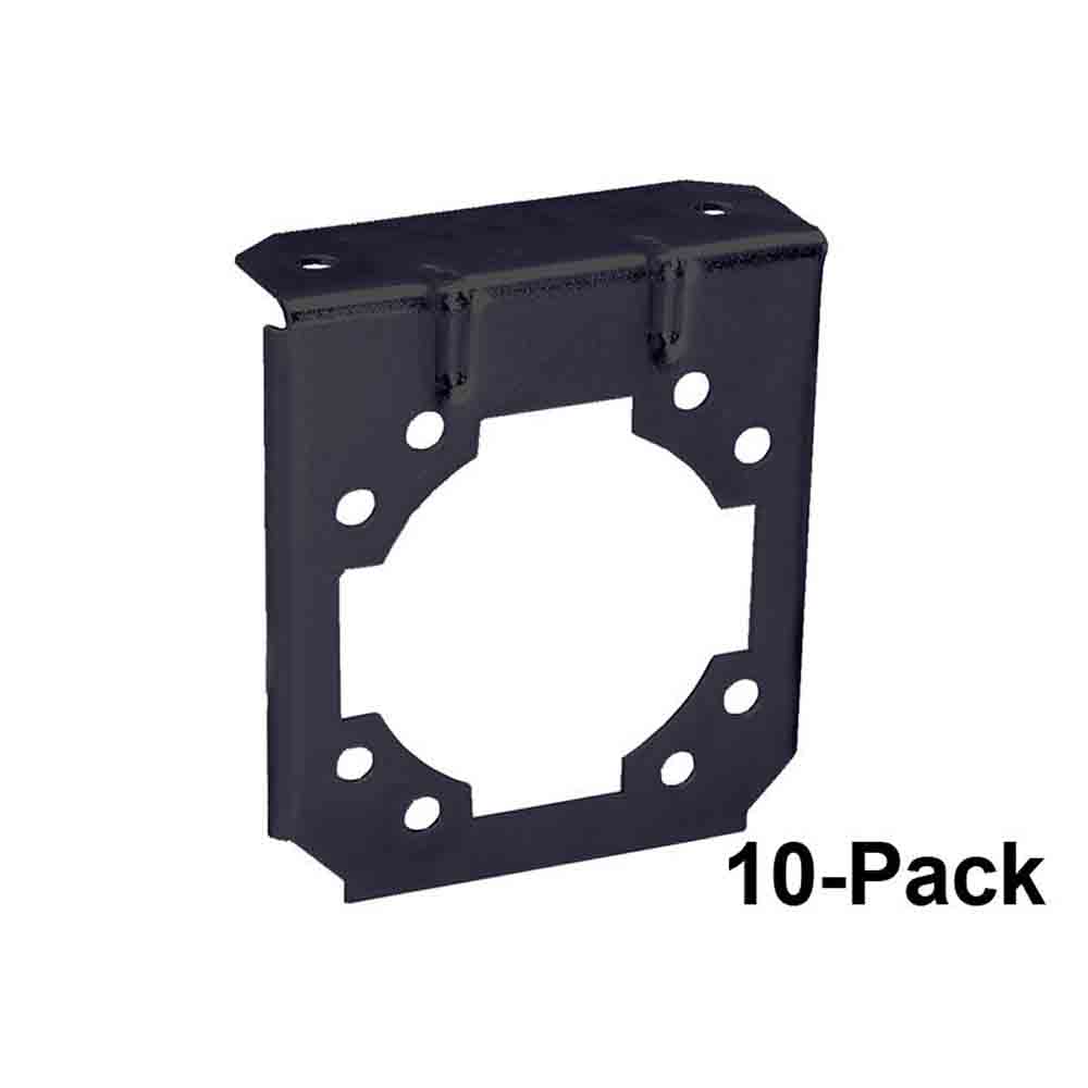 7-Way Socket Mounting Brackets - Black - 10-Pack