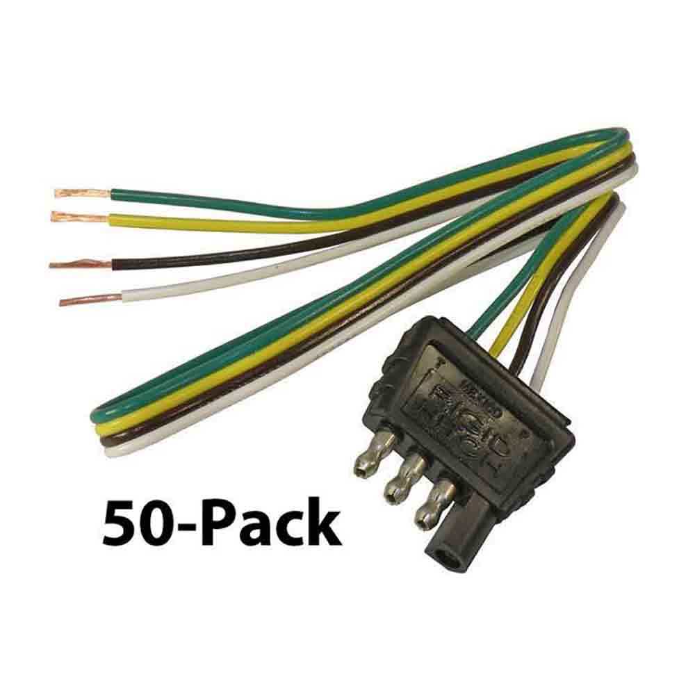 4-Flat Trailer End Connector - 50-Pack