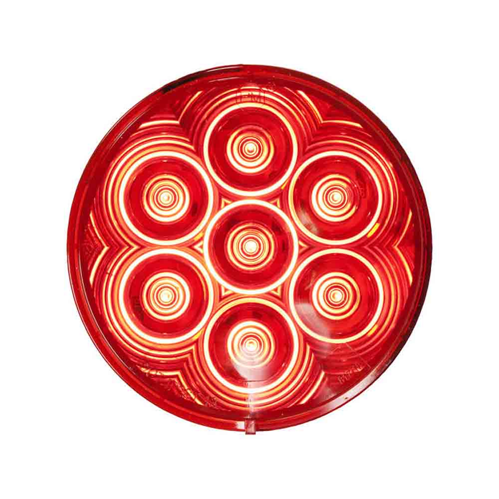 LumenX 4 Inch Round LED Trailer Tail Light - Red