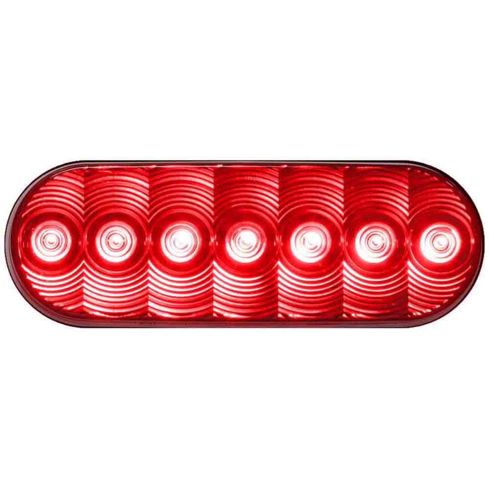 Oval LED Red Tail Light - 6 Inch - LumenX