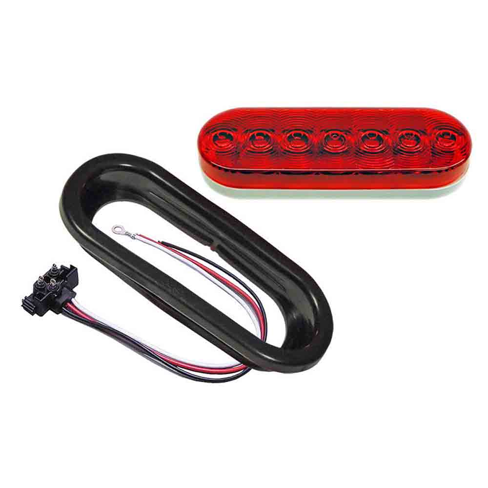 Oval LED Trailer Tail Light Kit - 6 inch