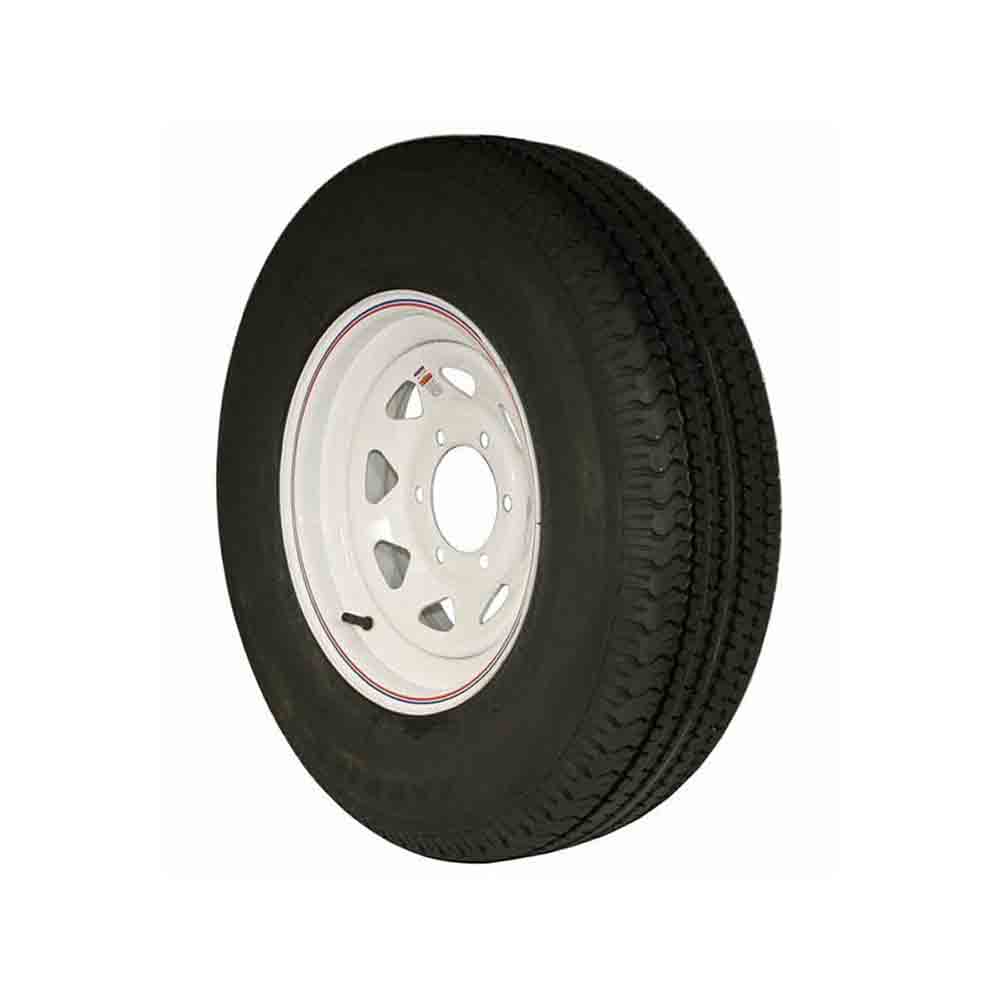 15 inch Trailer Tire and Spoked Wheel Assembly