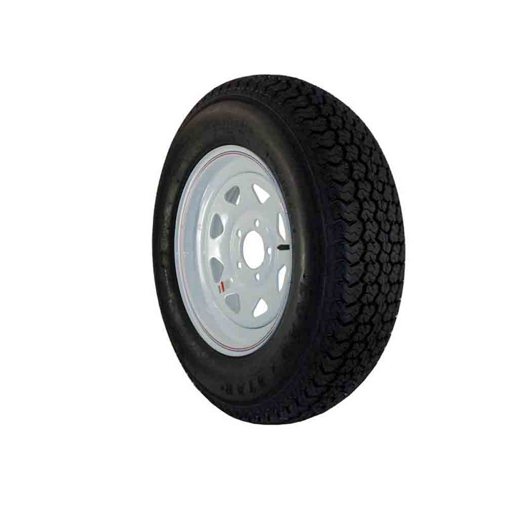 15 inch Trailer Tire and Spoked Wheel Assembly