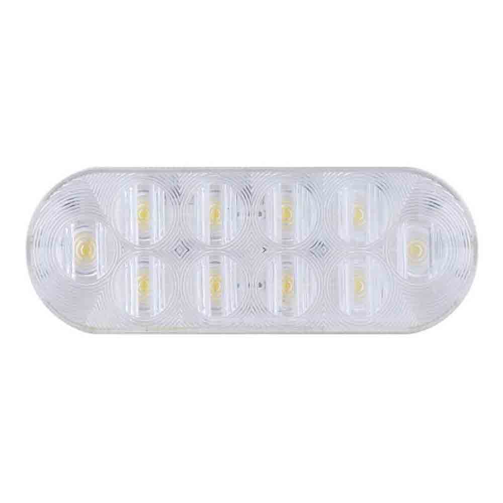 LED Clear Lens Back-Up Light - Flush Mount - 6 Inch Oval