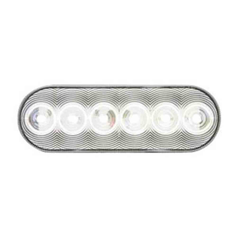 LED Clear Lens Back-Up Light - Flush Mount - 6 Inch Oval