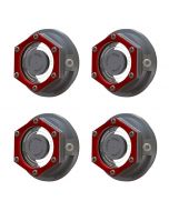 SET OF 4 - ST-2875 - 2-7/8 UNIVERSAL THREADED ALUMINUM ALLOY HUB CAP, FITS SELECT DEXTER, LIPPERT AND KODIAK 6K-8K AXLES