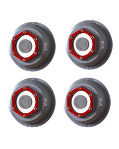 Set of 4 - ST-400 4 Universal Aluminum Threaded Hub Cap, Fits Lippert 10K-16K axles