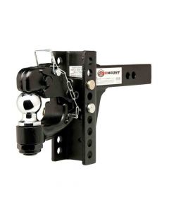 OneMount Pintle Hook and 2 Inch Ball Combo with Adjustable Shank