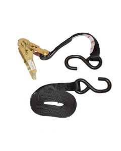 Ratchet Tie-Down - 1 In x 16 Ft - S-Hooks