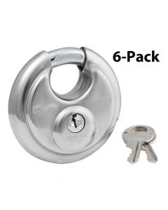 Disk Padlock - 6-Pack Keyed-Alike