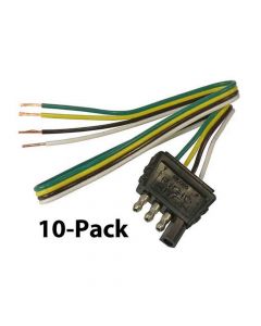 4-Flat Trailer End Connector - 10-Pack