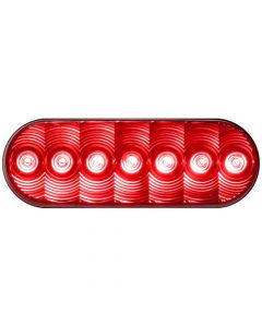 Oval LED Red Tail Light - 6 Inch - LumenX