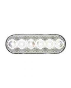 LED Clear Lens Back-Up Light - Flush Mount - 6 Inch Oval