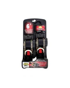 Retractable Ratcheting Tie-Down Straps - Pair