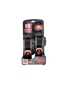 Retractable Ratcheting Tie-Down Straps - Pair