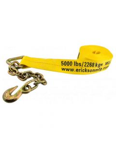 Winch Strap with Chain Lead - 3 inch x 30 feet