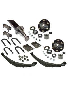 6,000 lb. Straight Axle Assembly with Brake Flanges & 6-Bolt on 5-1/2 Hubs - 74 Inch Hub Face