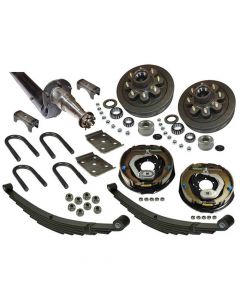 6,000 lb. Drop Axle Assembly with Electric Brakes & 8-Bolt on 6-1/2 Inch Hub/Drums - 89-1/2 Inch Hub Face