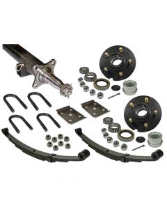 3,500 lb. Straight Axle Assembly with Brake Flanges and 5-Bolt on 4-1/2 Inch Hubs - 62 Inch Hub Face