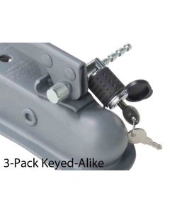 Keyed Alike - Adjustable Coupler Lock - 3 Pack 