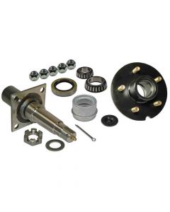 Single - 5-Bolt on 4-1/2 Inch Hub Assembly with Flanged, Tapered Spindle & Bearings