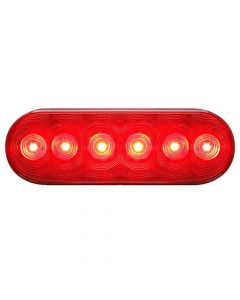 LED Trailer Tail Light - 6 Inch Oval - Red Lens