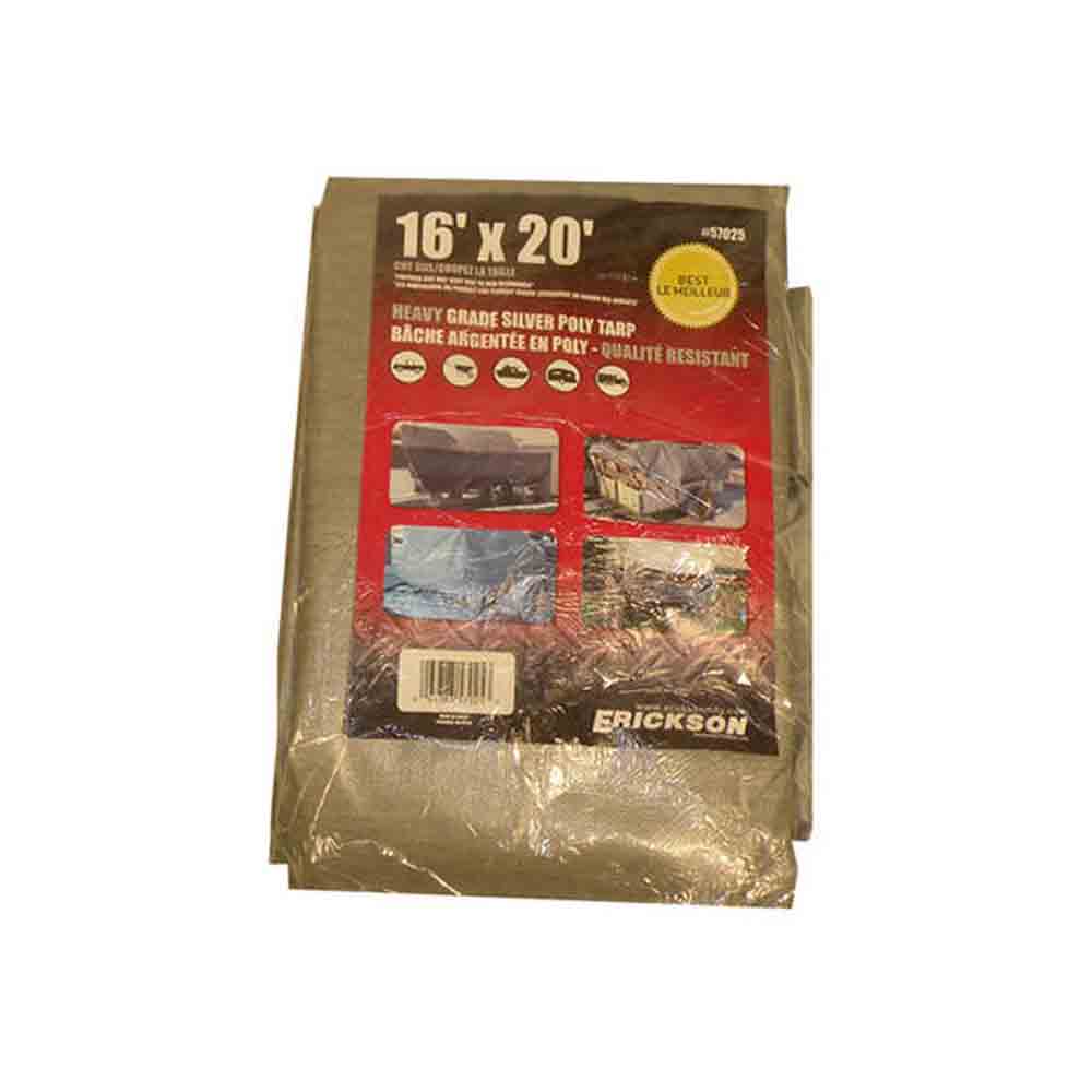 Heavy Grade Silver Poly Tarp - 16 ft. x 20 ft.