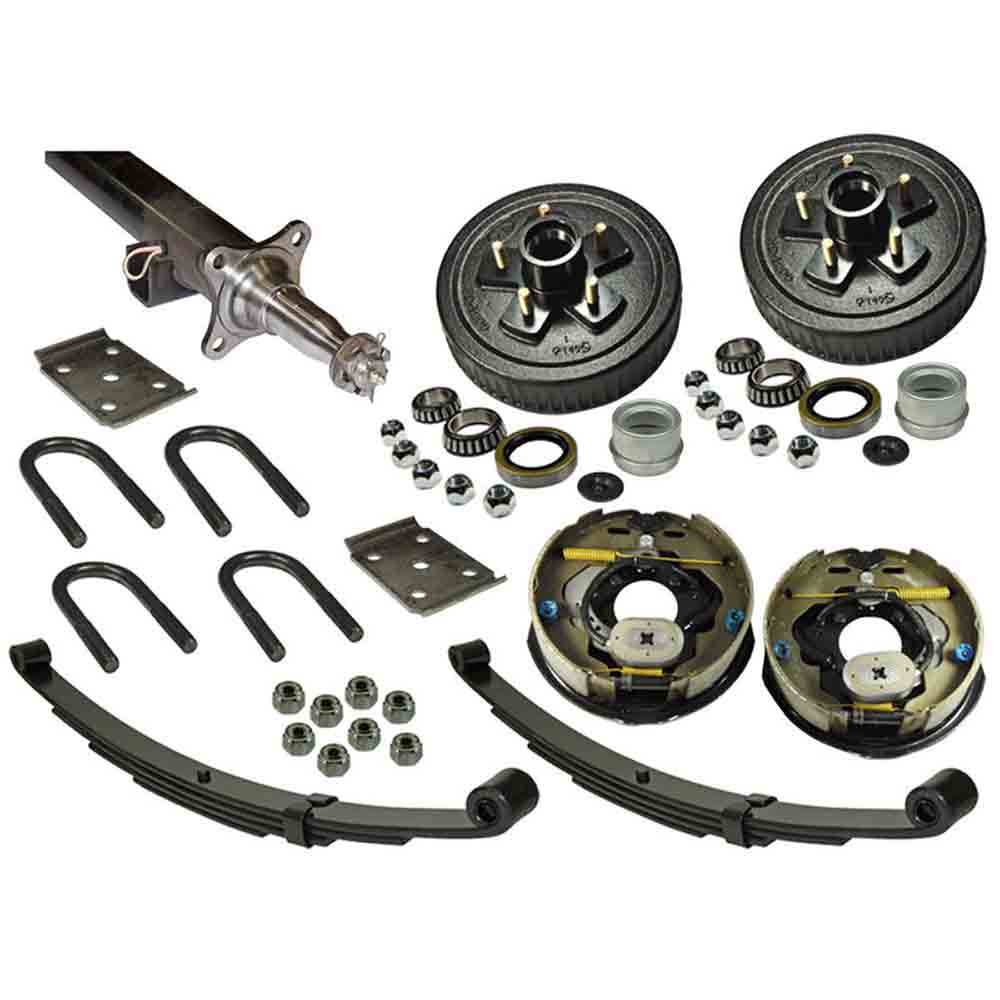 3,500 lb. Straight Axle Assembly with Electric Brakes & 5-Bolt on 4-1/2 Inch Hub/Drums - 74 Inch Hub Face