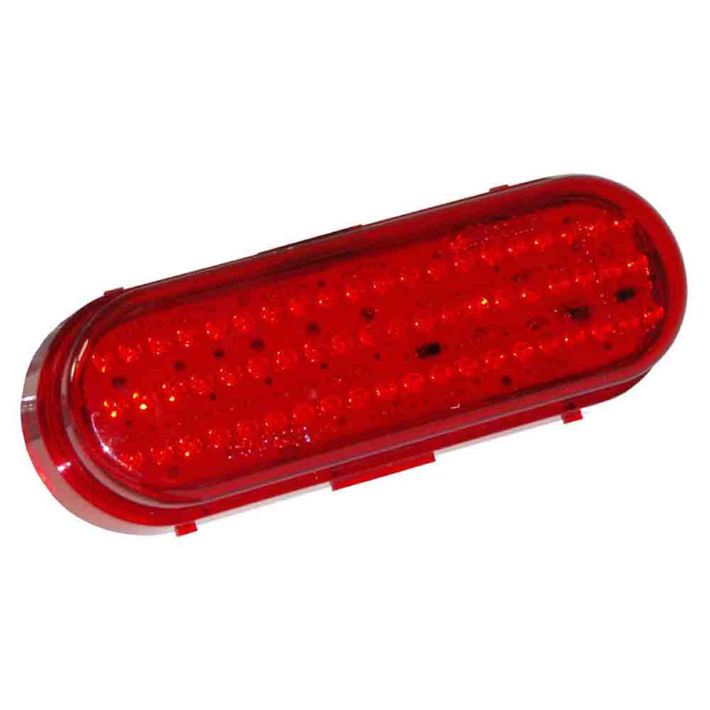 6 Inch Oval LED Trailer Tail Light - Red