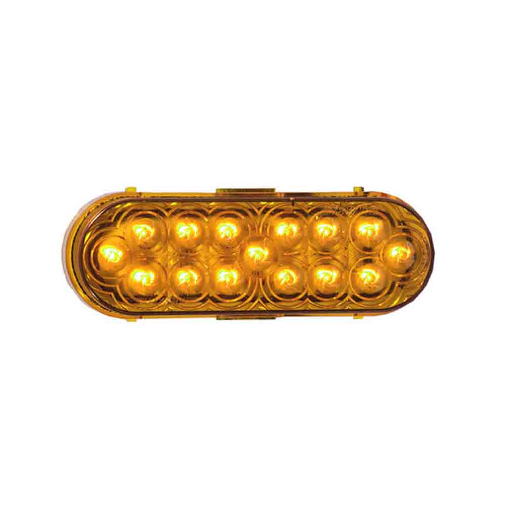 6 Inch Oval LED Trailer Tail Light - Amber