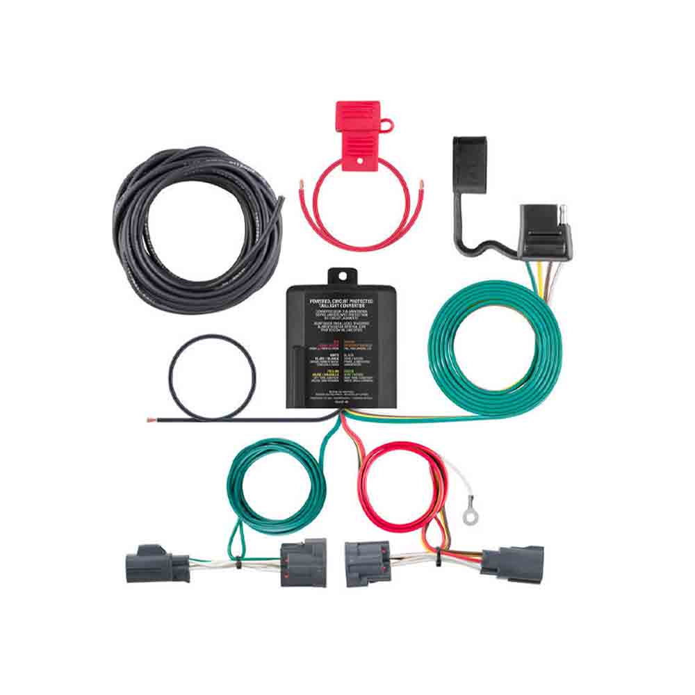 Rigid T-Connector Custom Wiring Harness, 4-Way Flat Output, Select Dodge Nitro, Jeep Liberty