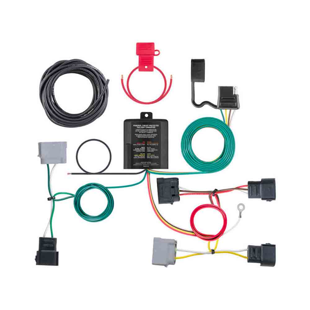 Rigid T-Connector Custom Wiring Harness, 4-Way Flat Output, 2005-2007 Ford Escape, Mazda Tribute