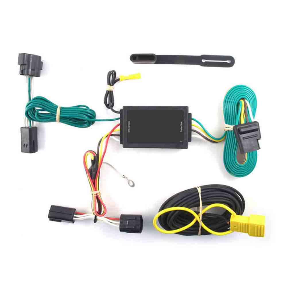 Rigid T-Connector with Powered Tail Light Converter Custom Wiring Harness, 4-Way Flat Output, 2010-2013 Ford Transit Connect