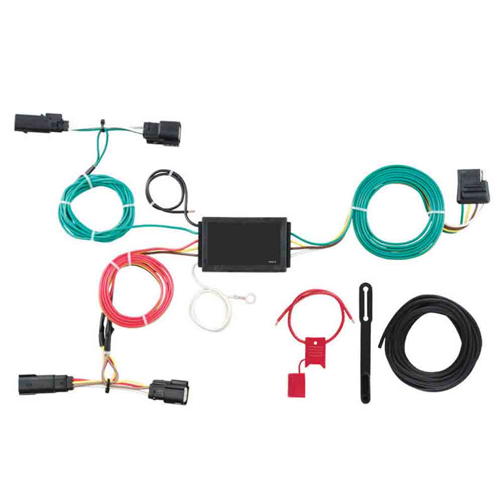 Rigid T-Connector Custom Wiring Harness, 4-Way Flat Output, 2015-2018 Ford Edge Titanium & Sport Models