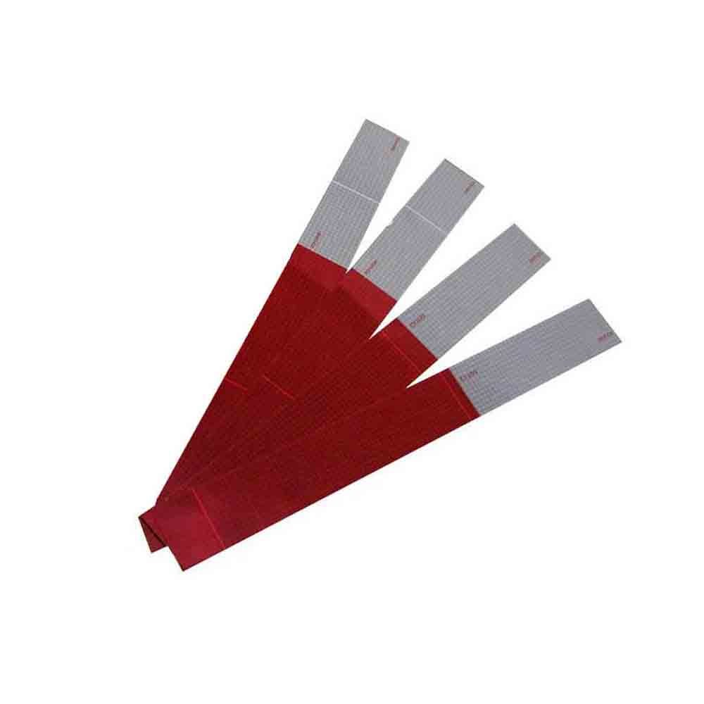 Conspicuity Reflective Red and White Tape Strips - 4-Pack