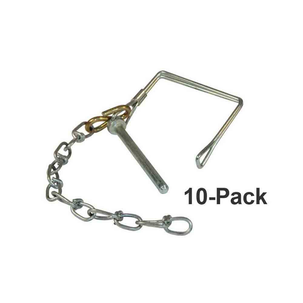 Pintle Hook Pin and Chain - 10-Pack