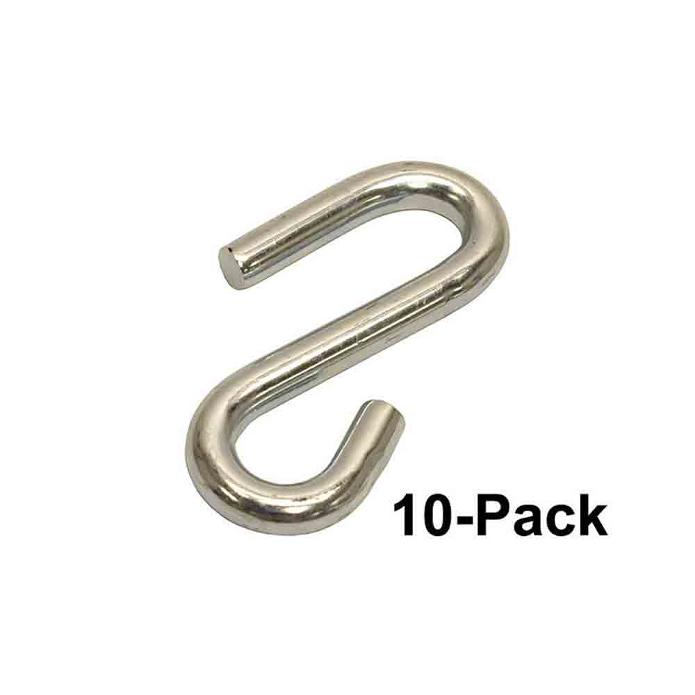 Safety Chain S-Hook - 7/16 Inch - 10-Pack