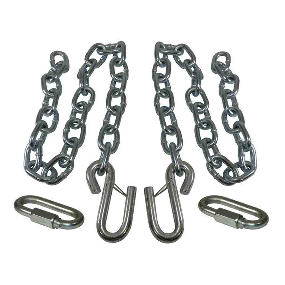 Safety Chains with Wire Latches with 3/8 Inch Quick Links