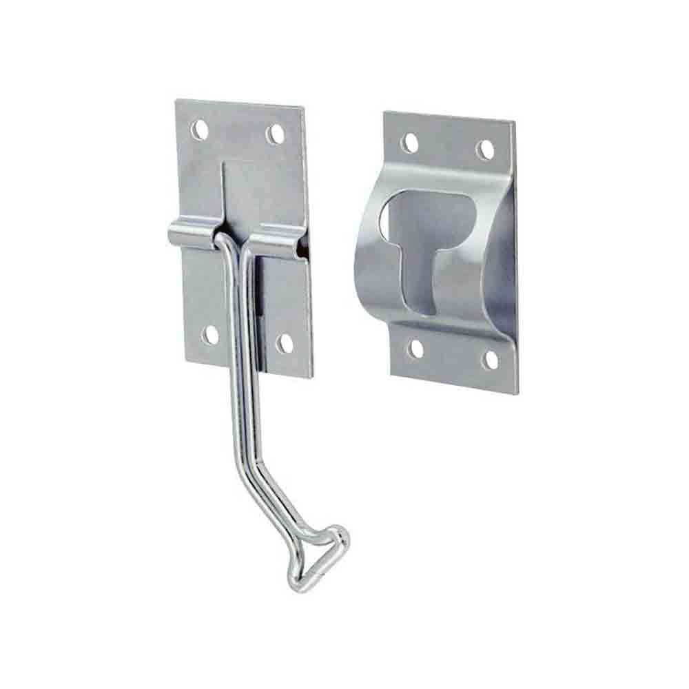 Wire Door Holder with 4 Inch Arm - Zinc Plated