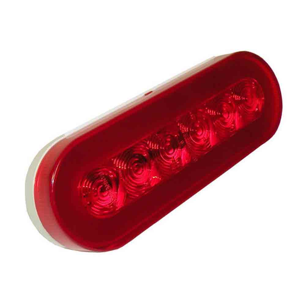 LED GloLight™ Tail Light - 6 Inch Oval - Red Lens