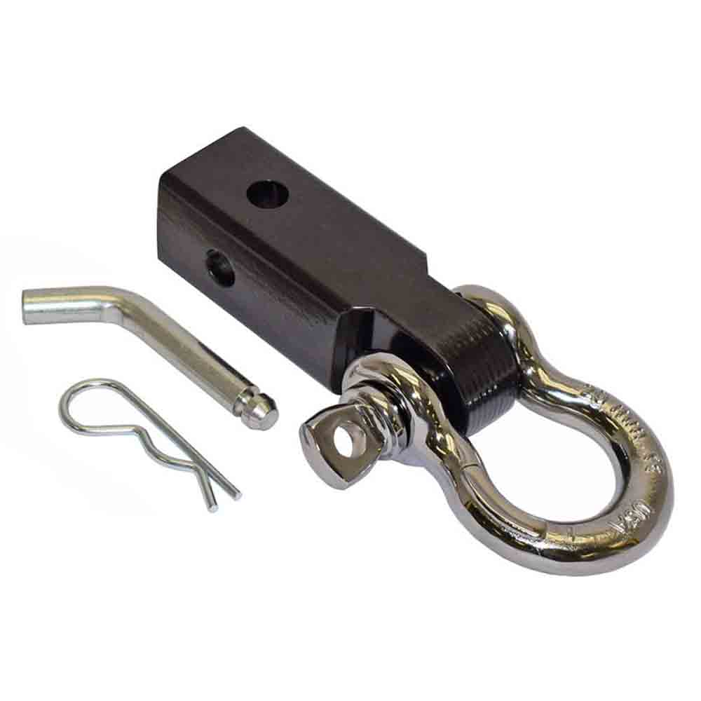 Tow Strap Shackle Mount for 2 Inch Receivers - Chrome 